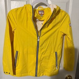 Hunter Girls Yellow Rain Jacket | Size Medium | Waterproof Hooded Coat
